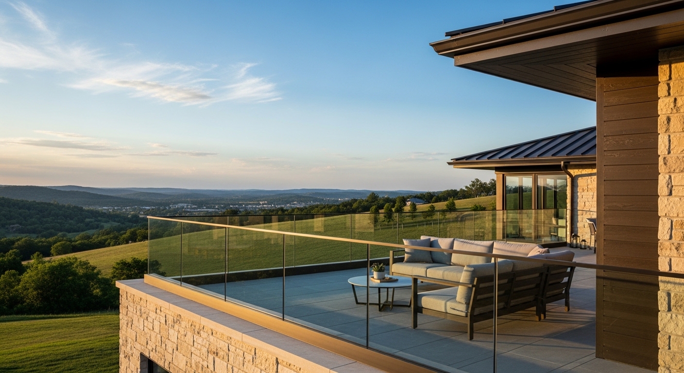 Glass railing in Missouri
