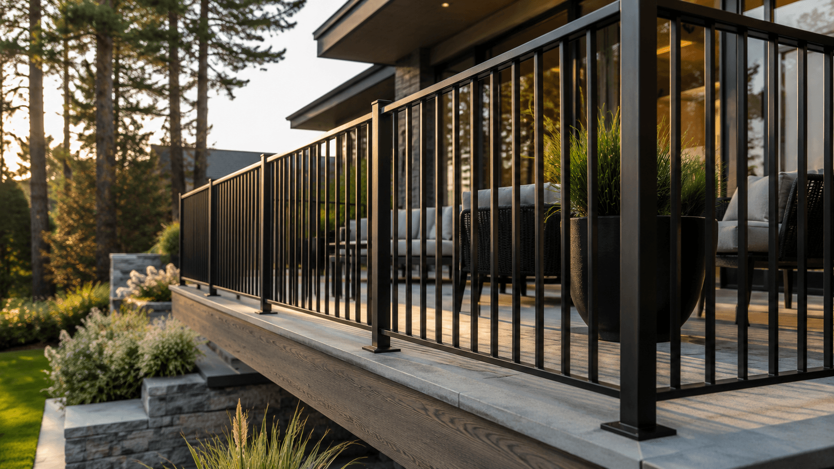 Modern Metal Deck Railing