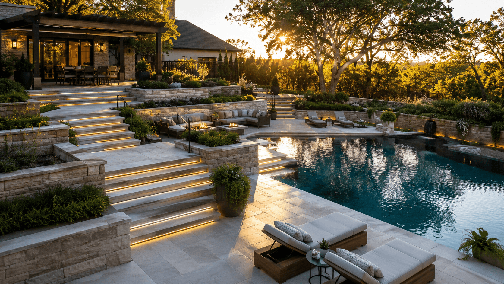 Multi-Level Pool Deck Design