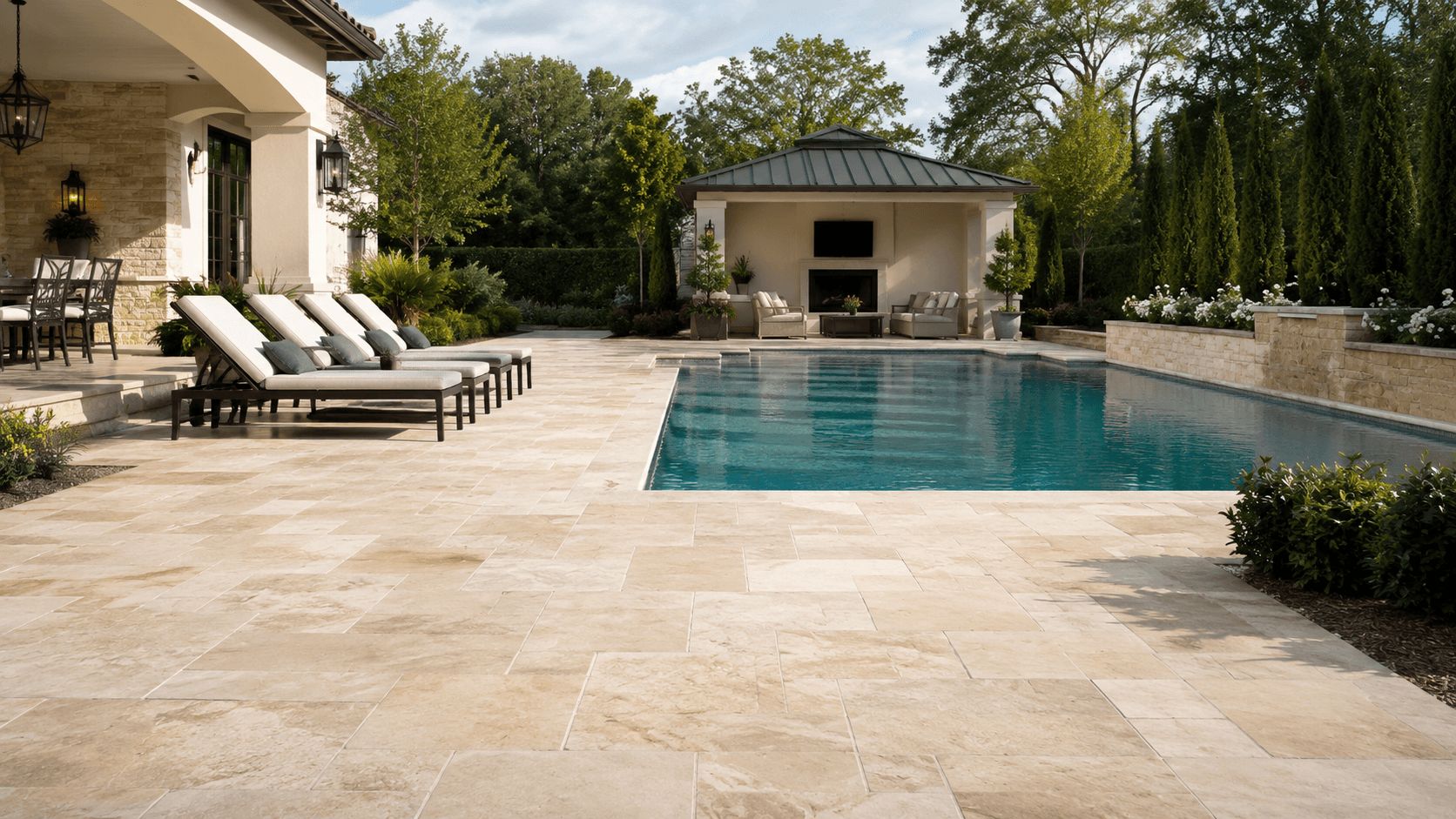 Natural Stone Pool Deck
