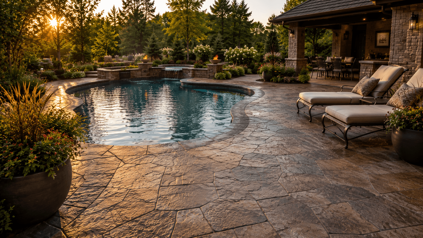 Stamped Concrete Pool Deck