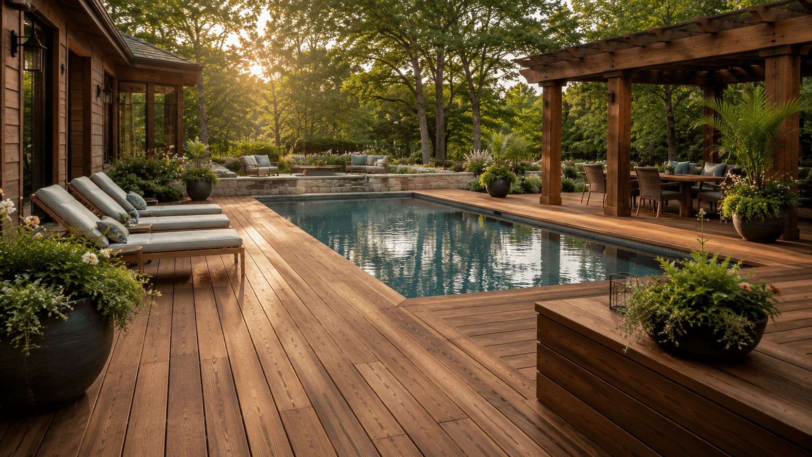 Wooden Pool Deck Style